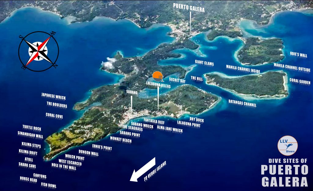 dive site map @puerto galera